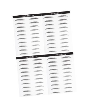 FOMIYES 4 Sheets Pairs Black Eyebrows Stick-on Brows Eyebrow Makeup Tools Eyebrow Stickers 3d Disposable