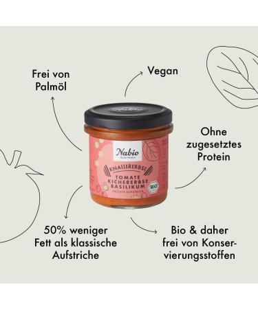 Nabio Protein Spread Chickpea Tomato - Pack of 6 (6 x 140g) | Nutritious & Delicious International Shipping - Buy Online on GoSupps.com