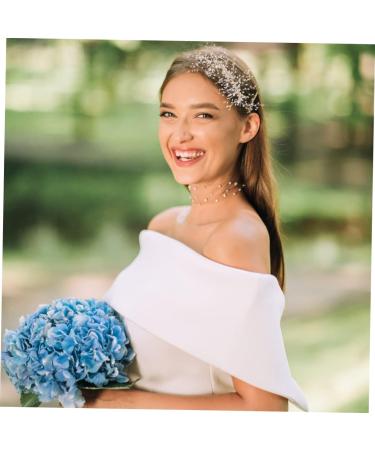 Housoutil Braided Pearl Hair Comb Wedding Hair Comb Diamond Headpiece Hair Clip for Wedding Flower Hair Pins Bridal Headpiece Rhinestone Headpiece Iron Wire White Hair up Bride Modeling - Buy Online on GoSupps.com