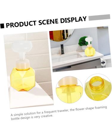 Fomiyes 2-Piece Flower Bubble Bottle Makeup Set - Foam Spray Bottle & Shampoo Foam Maker - Yellow PP Container 9.7x9.7x16.3cm - International Shipping Available - Buy Online on GoSupps.com