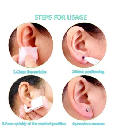Self Ear Piercing Kits 4 Pack Ear Piercing Gun with Black Earrings for Boys & Girls | Safe & Easy DIY Tool for Home Use - Buy Online on GoSupps.com