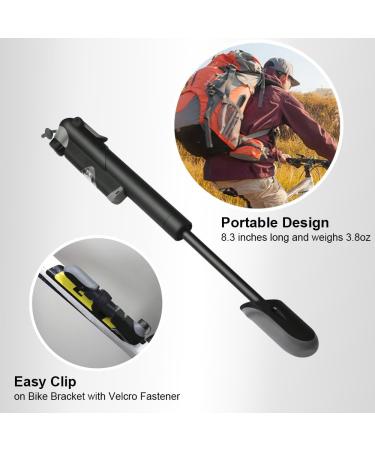 Diyife Bike Pump 120 PSI with Gauge, Ball Pump, Needle, Patch Kit - Fits Presta & Schrader, for Road, Mountain & BMX - Black - Buy Online on GoSupps.com