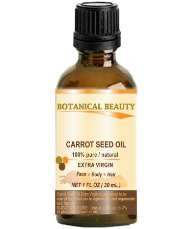CARROT SEED OIL 100% Pure/Natural/Extra Virgin/Unrefined/Cold Pressed/Undiluted Carrier Oil. 1 fl.oz-30 ml. Skin Body and Hair Care. by Botanical Beauty