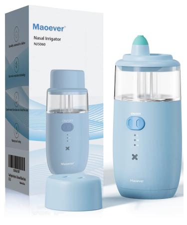 Nasal Irrigation Starter Nasal Care Sinus Cleaner Machine Cordless Nasal Rinse Machine for Sinus Relief & Nasal Care Spray Atomizing Mode Electric Neti Pot Sinus Rinse System for Kids  Pale Blue  