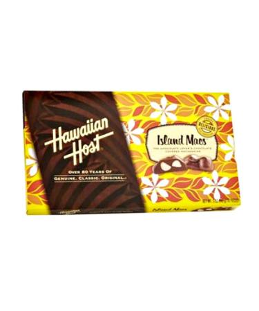 Hawaiian Host Island Macs Tiare Milk Chocolate Covered Macadamia Nuts 5 oz Boxes (1 Box)