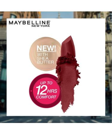 Maybelline Color Sensational Matte Hydrating Lipstick in Burgundy Blush 0.15 oz - Nude, Pink, Red, Plum Lip Color - Buy Online on GoSupps.com