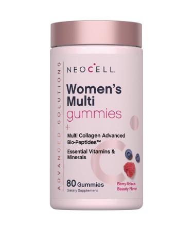 NeoCell Womens Multivitamin Gummy | 80 Gummies | Multi with Advanced Collagen | with Essential Minerals | Berry Flavor