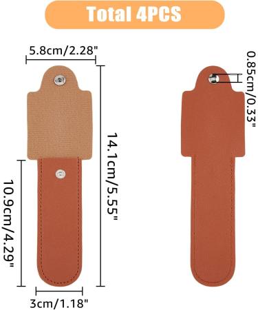 Superfindings 4PC PU Leather Razor Protective Cover - Brown Shaver Sheath & Travel Bag - 141mm Long 109x30mm Indoor Size - Buy Online on GoSupps.com