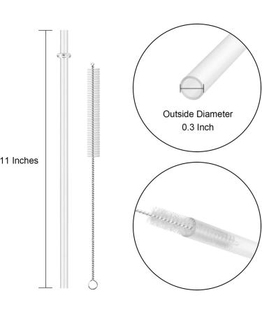 12 Pieces 11 Clear Reusable Plastic Straws with Cleaning Brush - BPA-Free for Tall Cups, Tumblers, Mason Jars - Not Dishwasher Safe - Buy Online on GoSupps.com