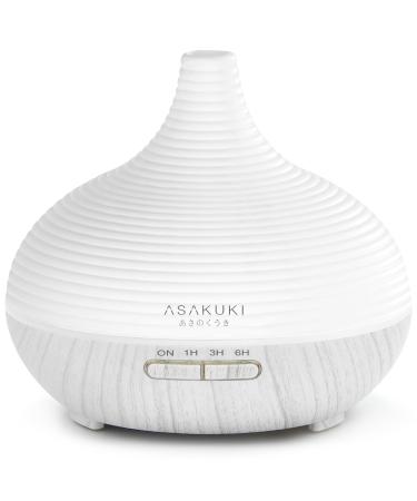 Asakuki diffusor 300ml for fragrance oils Premium ultrasound humidifier aromatherapy oil diffuser with 7-colored LED light bpa-free for spa bedroom office white - Buy Online on GoSupps.com