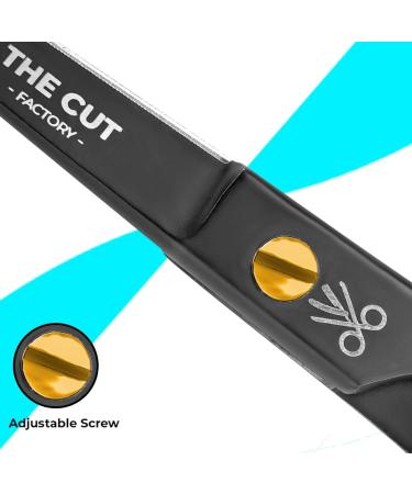 The Cut Factory Barber Hair Scissors 6.5 Inches - Professional Stainless Steel Hair Cutting Scissors with Razor Edge Blades for Salon & Personal Use (Black) - Buy Online on GoSupps.com