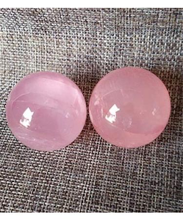 2 pcs Love Stone Natural Pink Rose Quartz Crystal Reiki Gemstone Rose Crystal Sphere as Gift Chakra Reiki Balancing - Buy Online on GoSupps.com