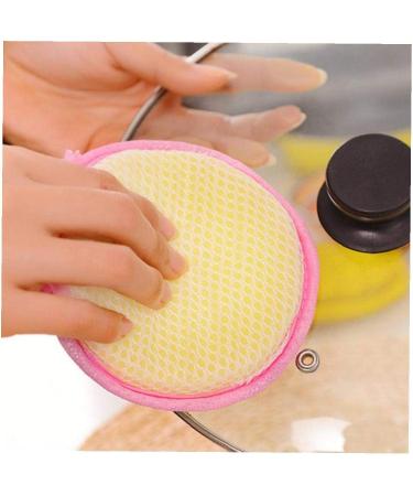10pcs Dish Sponges Double Side Round Shape Metallic Scrub Sponge Scouring Pads Kitchen Cleaner Tool(Random Color) - Buy Online on GoSupps.com