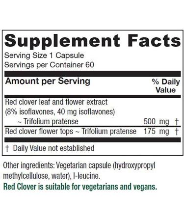 Vitanica Red Clover Blossom & Leaf Extract - Menopause Relief Support for Women - 8% Isoflavones - Non-GMO Vegan - 60 Capsules - Buy Online on GoSupps.com