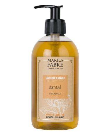 Marius Fabre Marseille Liquid Soap Sandalwood Fragrance 400 ml Certified Palm Oil Free French-Origin