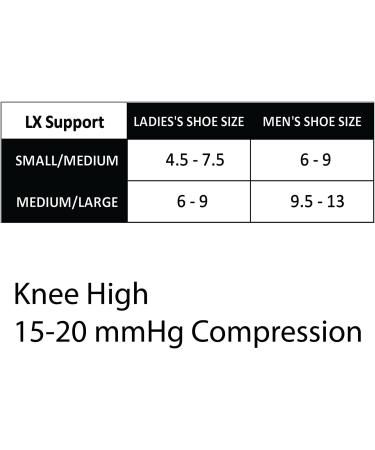 Cherokee Lxsupport Women's Knee High Compression Socks 15-20 mmHg - Medium/Large Sleek Design for Enhanced Comfort - Buy Online on GoSupps.com