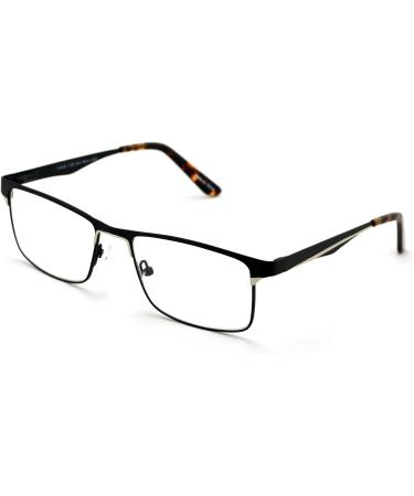 Buy V.W.E. Men s Rectangular Stainless Steel Reading Glasses - Anti Blue Ray Lens Large Fit Black - 2.5x Magnification - International Shipping Available - Buy Online on GoSupps.com