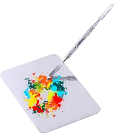 Stainless Steel Mixing Tool Palette | Small Rectangle Makeup Mixer Plate | Premium Makeup Tools for Professionals - Buy Online on GoSupps.com