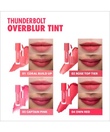 COLORGRAM Thunderbolt Over Blur Tint 01 Coral: Long-Lasting Hydrating Lip Stain | Buildable & Blendable Matte K Beauty Makeup - Buy Online on GoSupps.com
