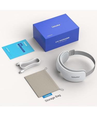 Ustuour Birthday Gift Eye Massager with Heat and Music - Ideal Gifts for Women/Men, Helps Reduce Eye Strain, Improve Sleep, and Relieve Migraines - White - Buy Online on GoSupps.com