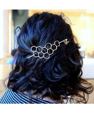 Bee Hair Pins Set - Minimalist Metal Hair Sticks for Women and Girls - Buy Online on GoSupps.com