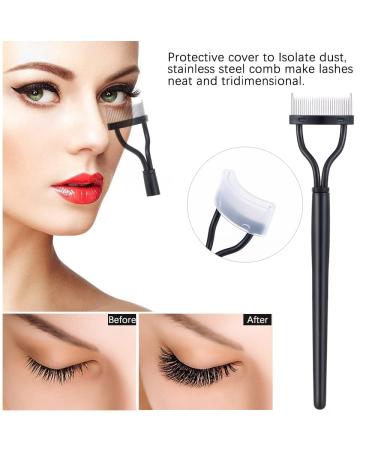 5PCS Eyelash Brush Separator & Comb Set - Prevent Clumping Easy-to-Use Mascara Fan Tools for Perfect Eye Brow Application - Black - Buy Online on GoSupps.com