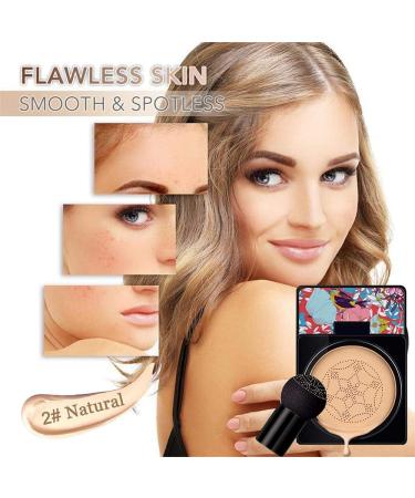 Ordolava Flawless CC Cream Mushroom Head Air Cushion CC Cream Moisturizing Concealer Makeup Base Foundation CC Cream Moisturizing Oil Control Long Lasting Concealer (Natural color) 1.00 g (Pack of 1) Natural color - Buy Online on GoSupps.com