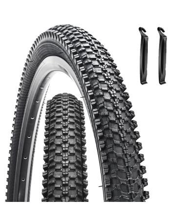 2 Pack Bike Tire 24 26 27.5 X 1.95 27.5 29 X 2.125 Inch Folding Replacement Bike Tire with Tire Levers Foldable Bead Wire Bicycle Tire for Mountain Bike MTB 26 X 1.95