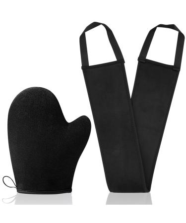 Tanning Mitts Self Tanner Mit - 2 in 1 Self Tanning Mitt Applicator Self Tan Mitt Self Tanner Mitt Applicator Self Tanner Glove Tanning Glove for Self Tan Mit for Self Tanner Applicator Fake Tan Mitt Black Set 2