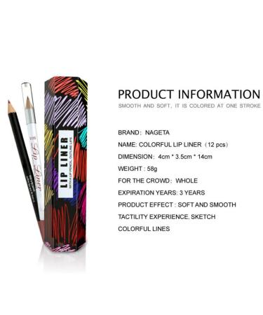 12 Colors Matte Lip Liner Set - Waterproof Long-Lasting Lipstick & Makeup Pencil for Stunning Beauty - Buy Online on GoSupps.com