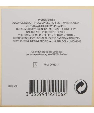 Carven L'eau De Toilette 3.33 Ounce (Pack of 1) - Buy Online on GoSupps.com