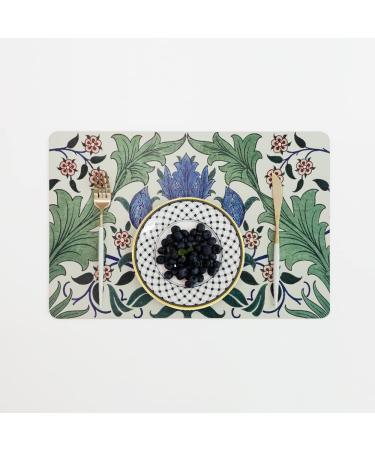 Artish-Cork Placemat - William Morris Floral Wallpaper Design with Tulips - Buy Online on GoSupps.com