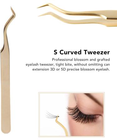 Eyelash Tweezers - Professional Precision Stainless Steel Tweezers for Eyelash Extensions | Beauty Salon Tools - Buy Online on GoSupps.com