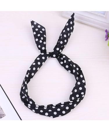 Polka Dot Headband Bow Tie Knotted Hair Bands Headband Retro Wire Headband Vintage Print 40s 50s Head Scarf Bandana for Women Girls Bowknot Headband Black Red Polka Dot Ladies' Gift - Buy Online on GoSupps.com