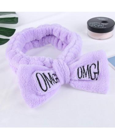 Omice Pink Hair Tie - Spa Bathroom & Makeup Loop | Coral Fleece Women's Headband | OMG Letters Beauty Hair Strap - Buy Online on GoSupps.com