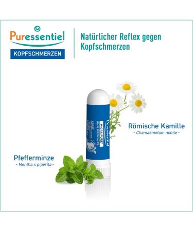 Migrapure Headache Inhalator - Natural Relief with Essential Oils | Organic Peppermint & Lavender | Purestiel | 1ml | For Ages 7+ - International Shipping - Buy Online on GoSupps.com