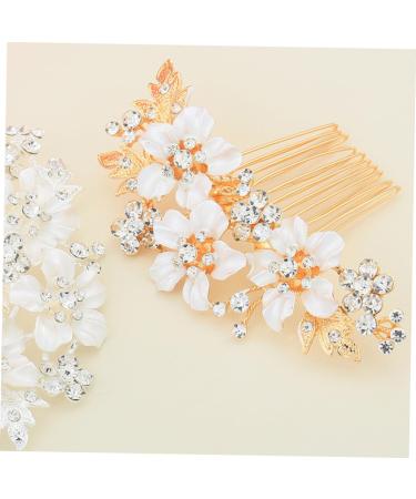 CALLARON Women Rhinestone Hair Comb Tiara Rhinestone Hairpin Floral Headdress Flowers Bride Comb Hair Comb Headpiece - Buy Online on GoSupps.com