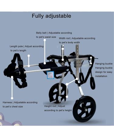 Pet Supplies Aluminum Pet Wheelchair Dog Leg Bracket Support Dog Cart Adjustable 2 Wheel Dog Wheelchair Mobility Aid for Pets XX-Large - Buy Online on GoSupps.com