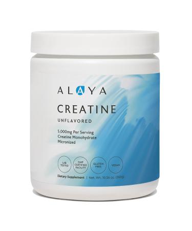 Alaya Naturals Micronized Creatine Monohydrate Powder Pure Performance Fuel for Strength, Mental Focus, Vegan, Non-GMO, Easily Mixable & Flavorless - 5 g