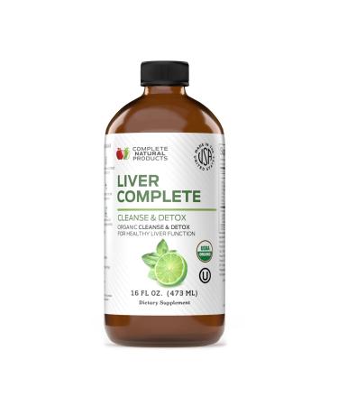 Liver Complete 16oz - Organic Liquid Liver Cleanse & Detox Supplement for High Enzymes  Fatty Liver  & Liver Support 16 Fl Oz (Pack of 1)