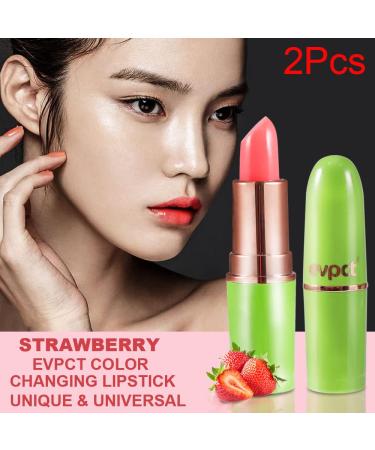 Magic Strawberry Color Changing Lipstick Set - Korean Jelly Lip Balm Stain for 24-Hour Wear - 2Pcs - Buy Online on GoSupps.com