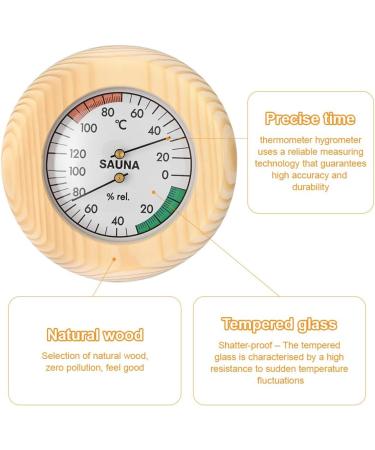 Fivtsme 2 in 1 Sauna Thermometer Hygrometer - Premium Quality Wooden Frame 145mm Heat-Resistant Sauna Accessories - Buy Online on GoSupps.com