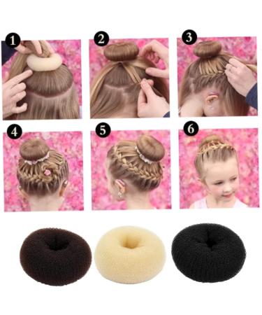 Hair Bun Donut Maker Hair Bun Ring Long Thick Hair Shaper Hairstyle Accessories 7cm Beige - Buy Online on GoSupps.com
