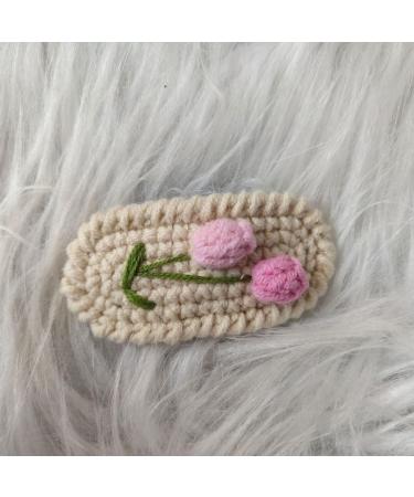 hgnxa Cute & Fun Wool Knitted Flower Hair Clip Crochet Flower Barrettes Colorful Hairpin Unique Hair Accessories for Kids - Buy Online on GoSupps.com