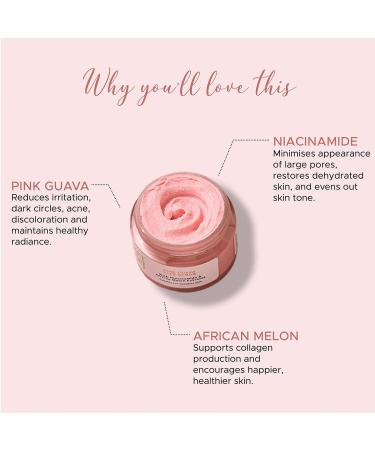 Pink Guava Face Scrub with Niacinamide & African Melon - Gentle Exfoliation for Clear Glowing Skin | Tan Removal | Suitable for All Skin Types | 50g - Buy Online on GoSupps.com