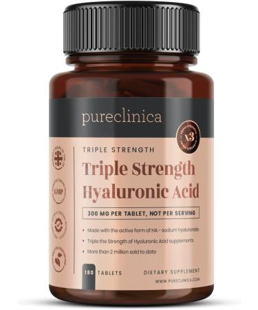 Hyaluronic Acid 300mg x 180 Tablets (3 Months Supply). Triple Strength Hyaluronic Acid. 300% Stronger Than Any Other HLA Tablet