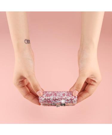 AsAlways Shiny Rhinestone Crystal Portable Lipstick Case with Mirror - Pink - Buy Online on GoSupps.com