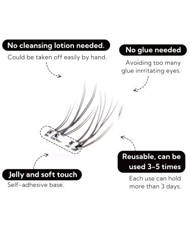 HOTBANANA Self Adhesive Lash Clusters Kit - 60 Pcs D Curl Wispy Individual False Eyelashes for DIY Extensions - Fluffy Reusable Natural Look - 2 Styles 10-16mm SET-D - Buy Online on GoSupps.com