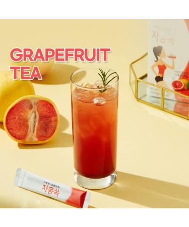 Korean Pink Grapefruit Hibiscus and Green Tea Powdered Iced Tea Hydration Drink Mix 10 Sticks 50g /1.76oz(5g x 10sticks) with Oil Blotting Papers - Buy Online on GoSupps.com