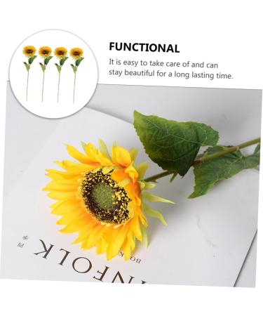 Zerodeko 4pcs Simulated Sunflower Wedding Decorations for Ceremony House Decorations for Home Sunflower Party Supplies Artificial Flower Bouquet Wedding D cor Silk Flower Props Household - Buy Online on GoSupps.com